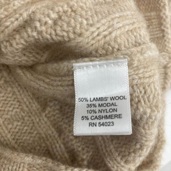 Banana Republic Cable Knit Cardigan S Cashmere Wool Tan - Picture 14 of 16